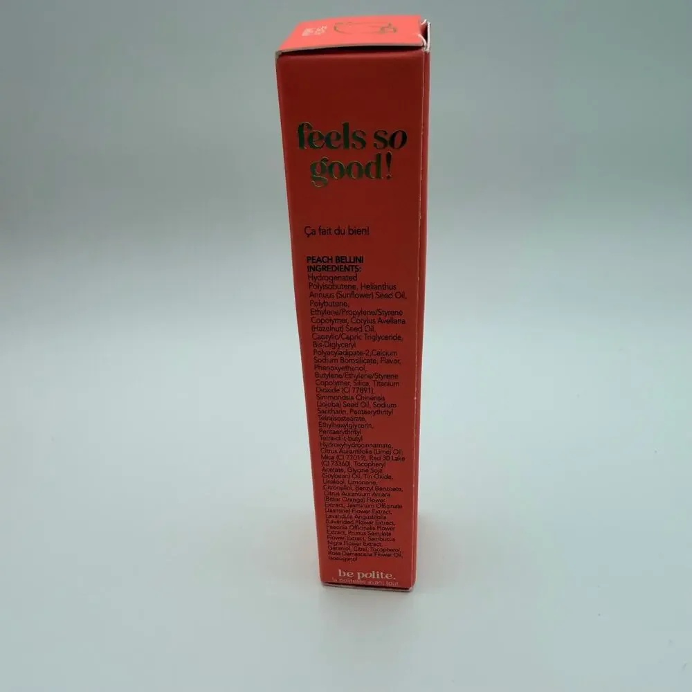 Polite Society Polite Pout Glossy Lip Balm Peach Bellini Full Size NIB